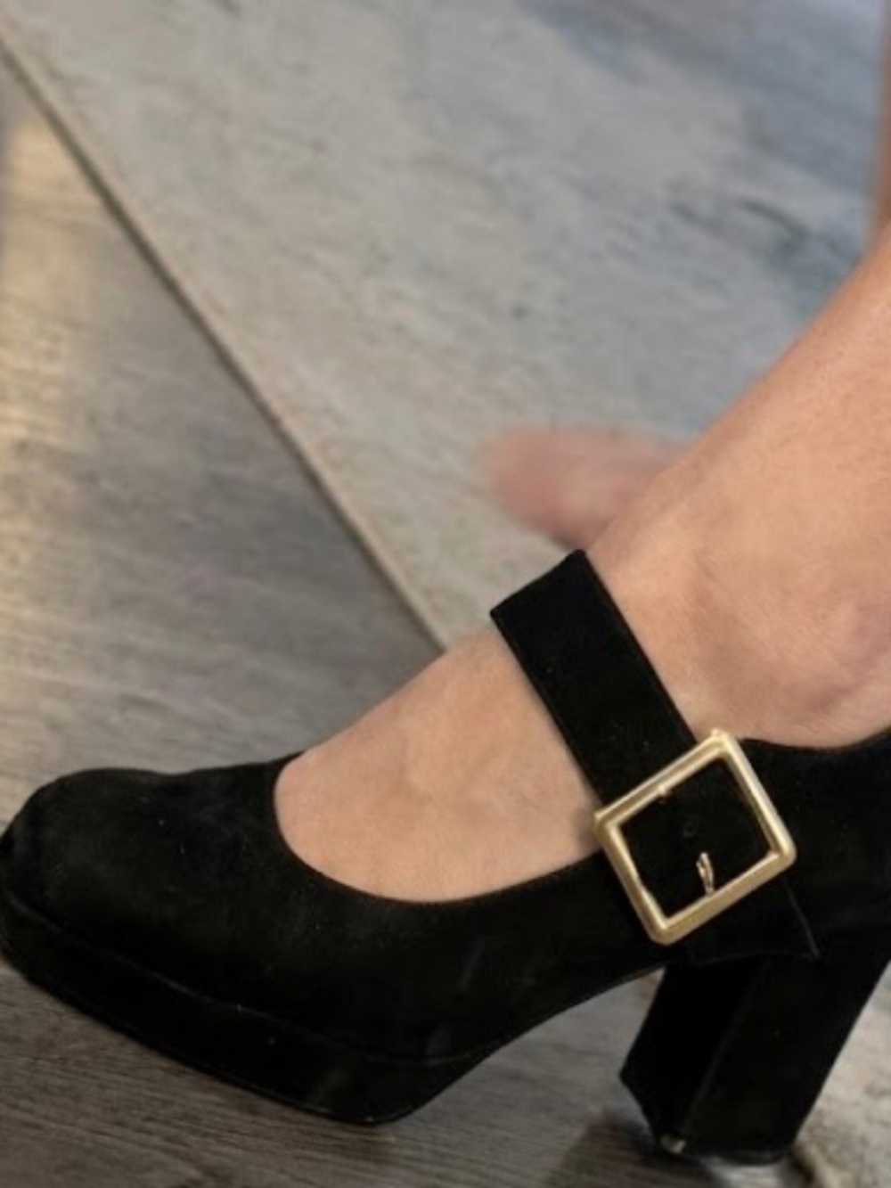 Privilege brand block buckle heel